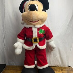 Disney Mickey Mouse Santa Plush - Red, Black, White